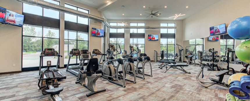 Fitness center in Carmel apartment community